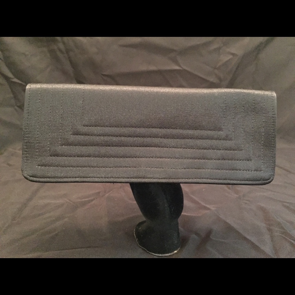 Black satin-like clutch